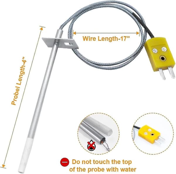 Temperatursensor Kit Kompatibel med Masterbuilt Gravity Series 560/800/1050 Digital Kulgrill + Røger Reservedele, 1-stykke