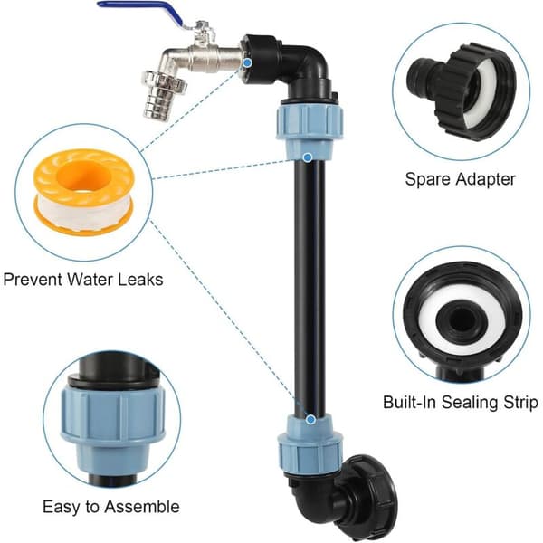 3/4\" IBC-tankadapter svanehals-hane til 1000L regnvandstank