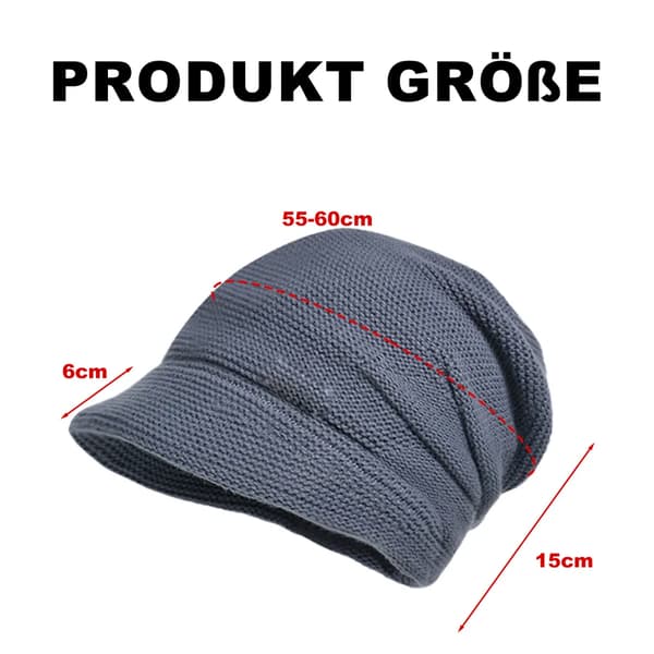 Dame Slouch Beanie Strikket Lue Beret Skullcap Lang Baggy, (Mørkegrå)