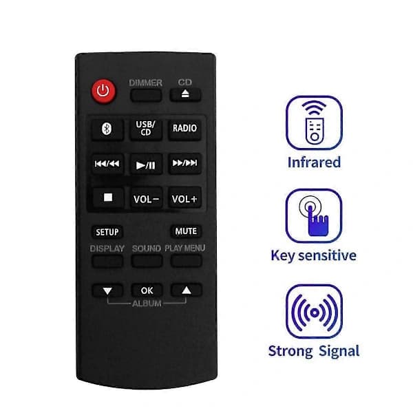 N2QAYB000984 Replacement Remote Control Compatible with CD Stereo SA-PM250 SC-PM250 SC-PM600 SC-UX104 SC-HC200 SC-HC20