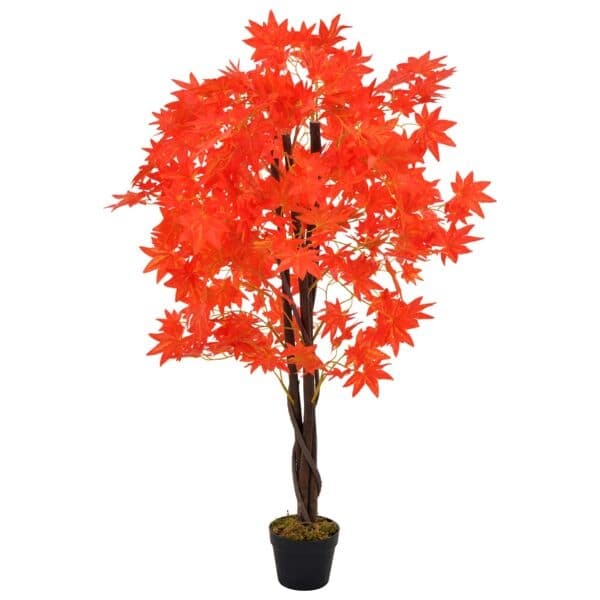 vidaXL Artificial Maple Tree with Pot 120 cm Red Röd red