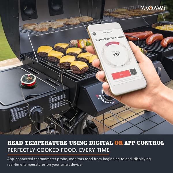 2-pack iGrill köttprob ersättning för Weber gas- och SmokeFire pelletgrillar, 2,5 mm temperaturprob med grillklämmor