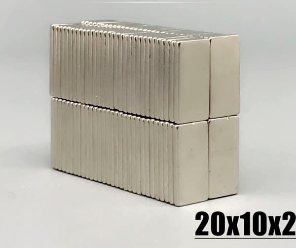 5 stk 20 x 10 x 2 mm Neodymmagneter / N35 magnet Magneter Silver silver