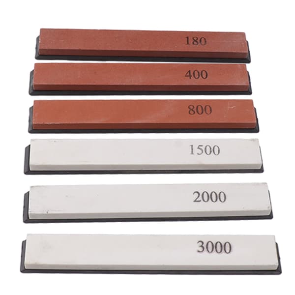 6-piece Knife Sharpening Stone Set, Built-in Base Angle Guide, Professional Sharpening Stone for Knives and Scissors