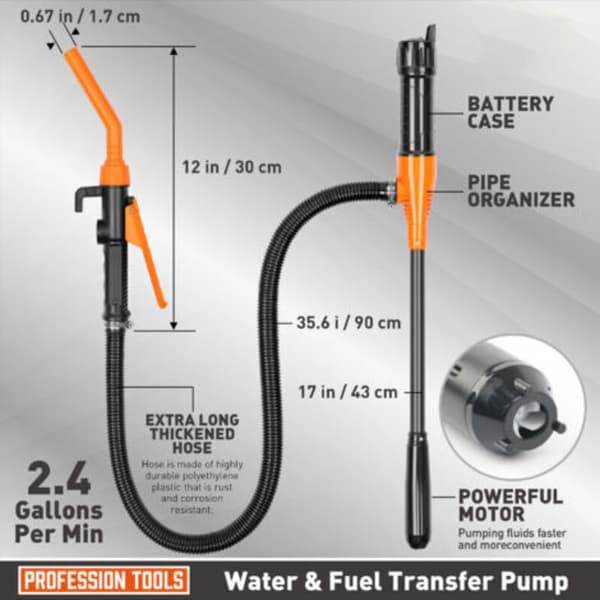 Batteridriven elektrisk bränslepump hävertpump dunkpump automatisk bränslesugpump