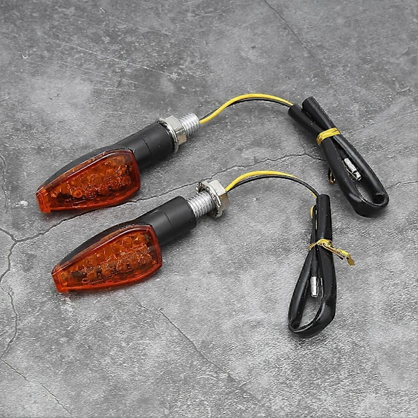 2 st MC Blinkers 14 LED Indikatorlampa Tillbehör Passar Yamaha Gul Lins