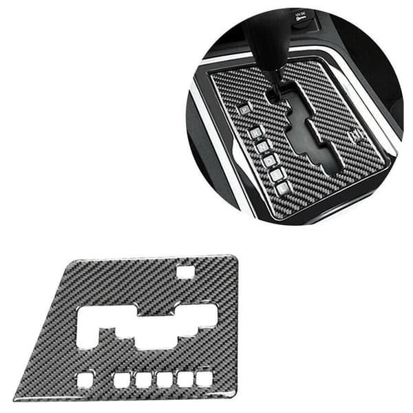 For Dodge Challenger 2008-2014 Car Accessories Carbon Fiber Console Gear Shift Box Decal Panel Sticker, Black