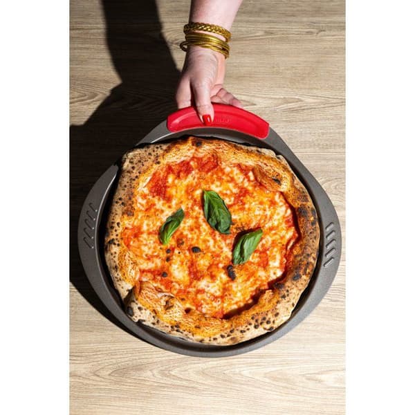 Pizzapanne - PYREX - 1452055 - Perforert metall - 32 cm Brun Metall