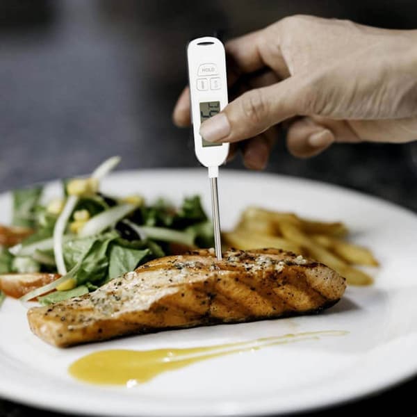 Stegetermometer | Madlavningstermometer med LCD Display hvid white