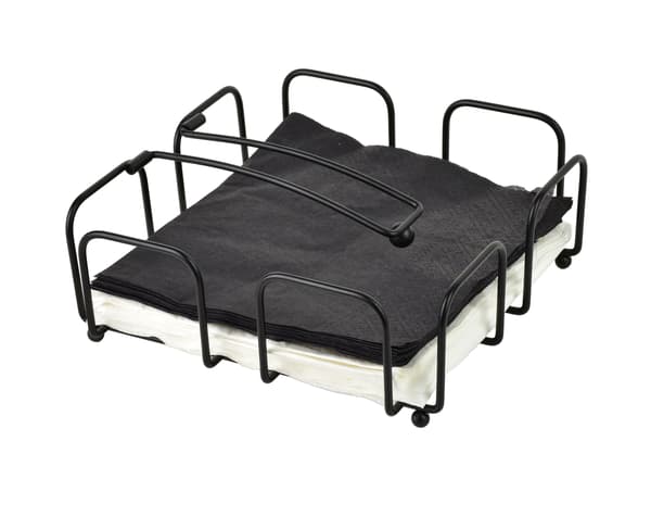 Serviettholder i metall MODERN KITCHEN 19x19x7 cm svart 1 stk