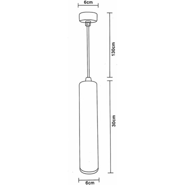 30 cm Black Cylindrical Pendant Lamp with GU10 Socket (Black 1 pc)