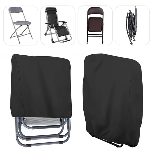 W71×H110cm (sort) Foldbar Solstol Beskyttende Overtræk, Have S