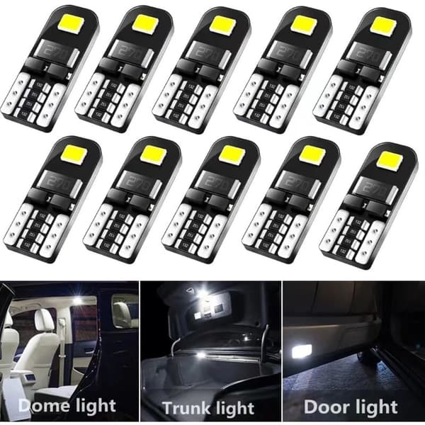 T10 W5W LED Car Bulb, 2835-2 Wide Indicator, License Plate Light Decoding, Canbus Reading Light [Energy Class A+]