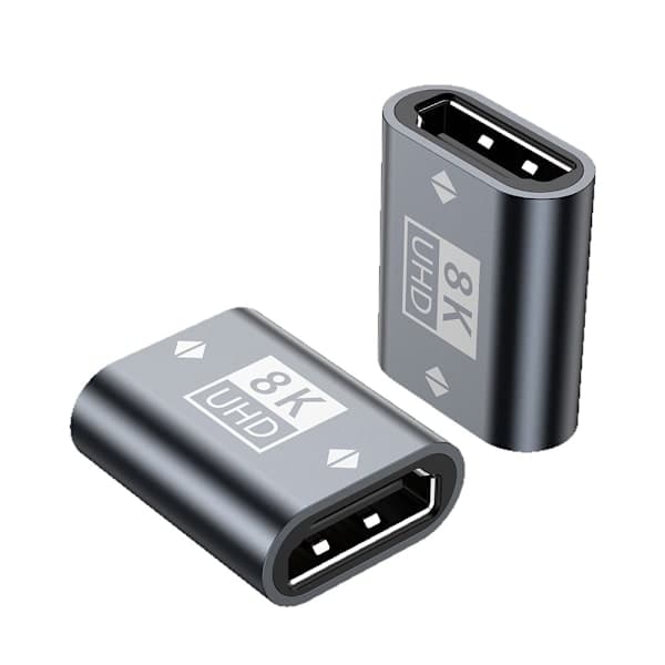 8K HDMI 2.1 naaras-naaras-adapteri - HDMI-jatkoliitin harmaa Grey
