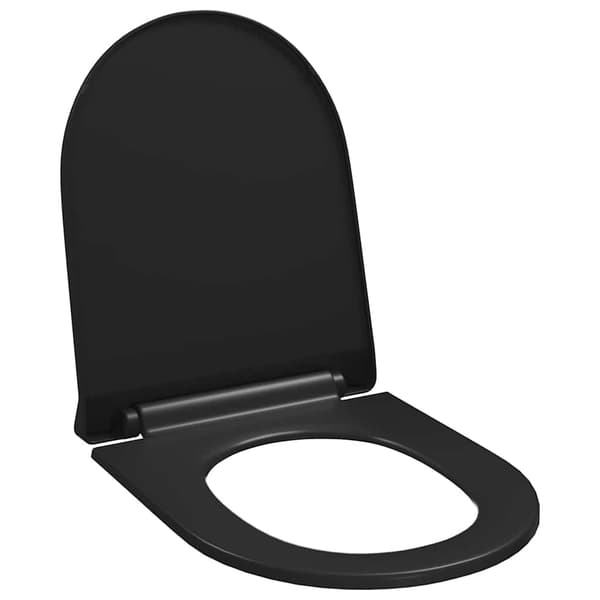 vidaXL Toiletsæde med soft close og quick release sort Svart black