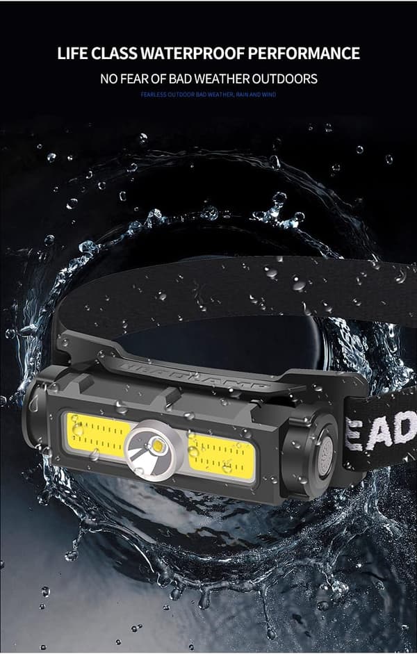 Kraftig 1000 lumen hodelykt, oppladbar LED-hodelykt
