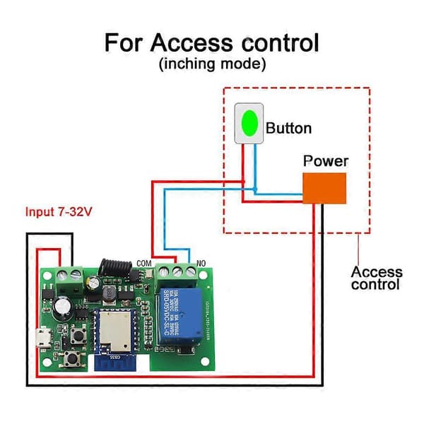 12V Wifi-relä Tuya Smart Life App Switch-modul Fjärrtimer Självlåsande 2-vägs