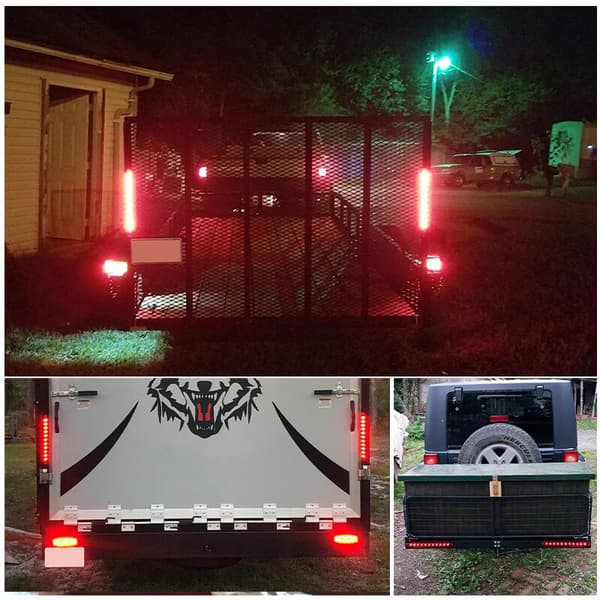 Rød 11-LED bil lastebil sidemarkør blinklys brems baklys stripe lys