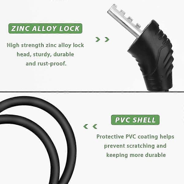 Bike Lock, Bike Lock Long 40cm/piece, Cable Lock for Bicycle Scooter Motorcycles Bike Gate with 4-Digit Smart Code