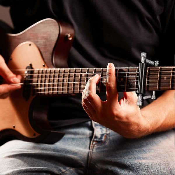 2-pak Guitar Rullende Capo Glidende Capo Justerbar Capo Gummi og Rustfrit Stål Capo