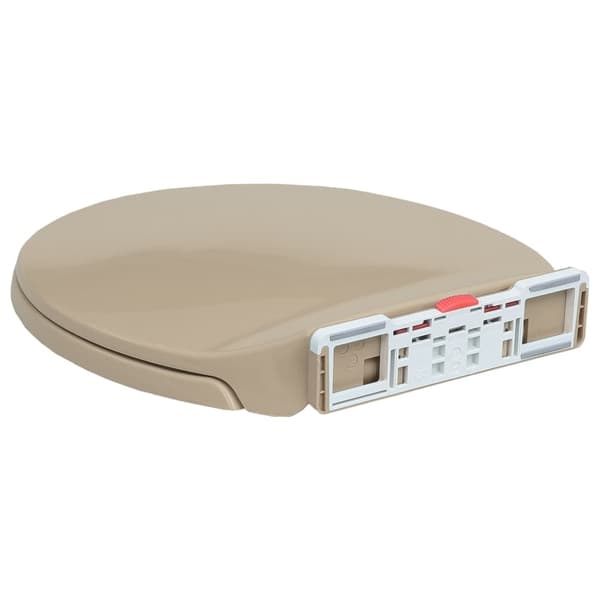vidaXL Toiletsæde med soft-close og quick-release, beige, oval Beige beige