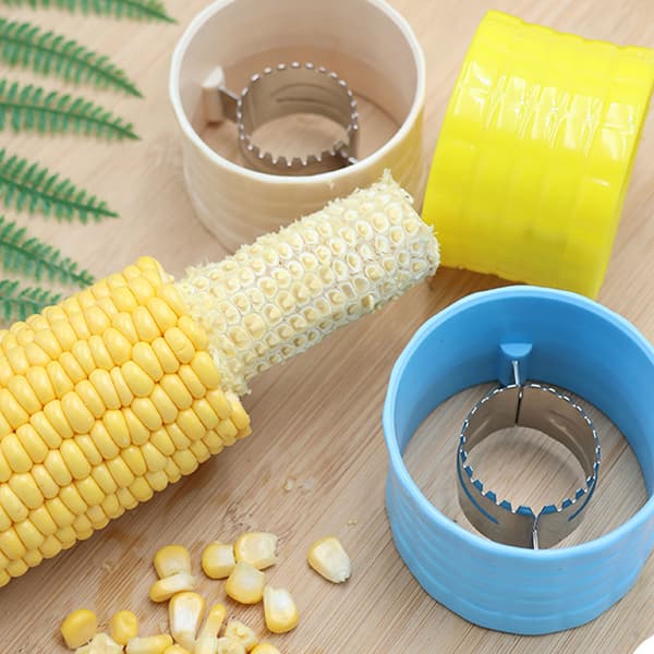 Corn Peeler 304 Stainless Steel Cob Stripper Corn Kernels Remove Tool for Home Kitchen Yellow
