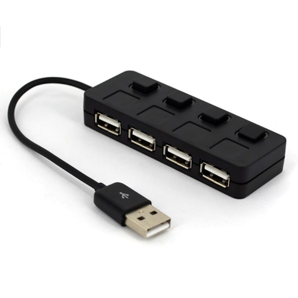 4-porttinen USB 2.0 -sovitin, suuri nopeus, multi-hub, virtalähde