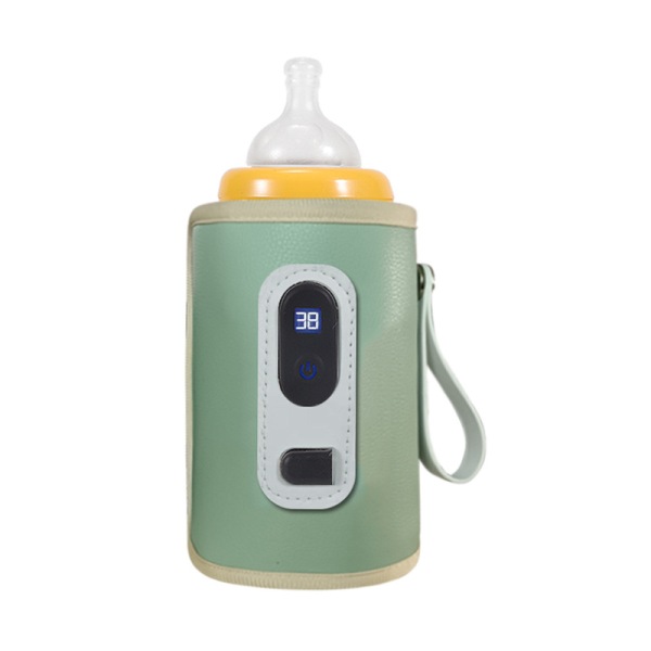 Bærbar flaskevarmer, USB bærbar babyflaskevarmer med indikator, termostatisk flaskeovertræk 5 hastigheder justerbar til bil, rejse, hjem pink