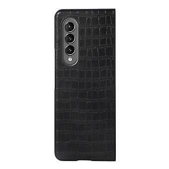 Krokodille-tekstureret PU-læderetui til Samsung Galaxy Z Fold4 (sort)