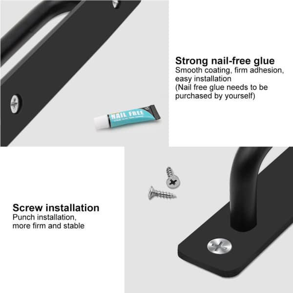 Smooth sliding door handle in aluminum alloy, smooth pull for cabinets, wardrobes, garages, sheds