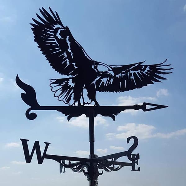 Stainless steel weather vane with eagle, 35 cm, garden
