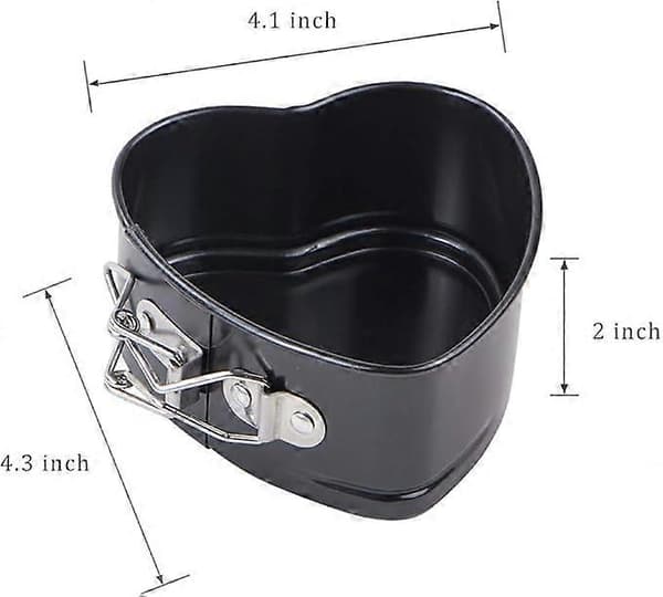 Hjerteformet minikakeform, sett med 2, kakeform, hjertebakeformer, tilbehør, trykkoker, airfryer og jul, valentinsdagbaking