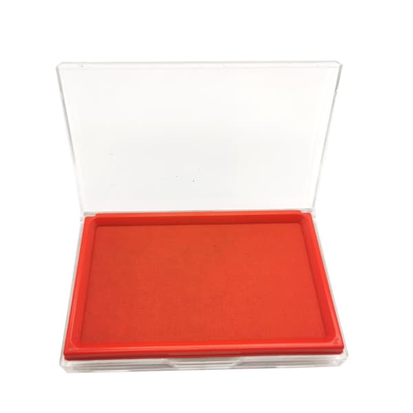 New quick-drying ink pad - rectangular fabric quick-drying ink pad with lid for easy storage (red)