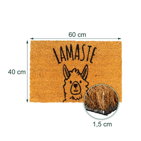 Dörrmatta i kokosfiber, halkfri, 60x40 cm