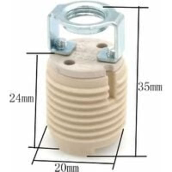 6-pakning G9 lampeholder med feste, keramisk gjenget G9 halogen S