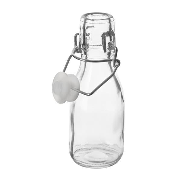 Pieni lasipullo 160 ml tiiviillä klipsikiinnityksellä