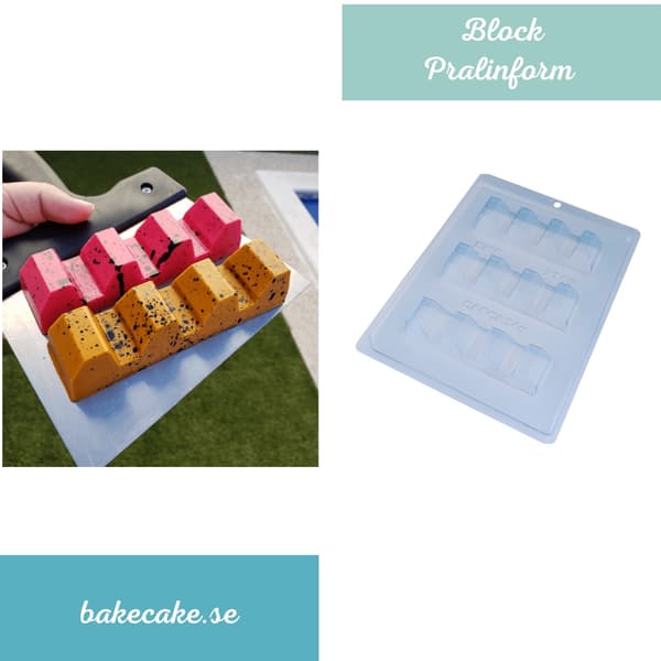 Pralinform Sjokoladebarer - BWB 9769 - Spesiell 3-delt form Transparent transparent