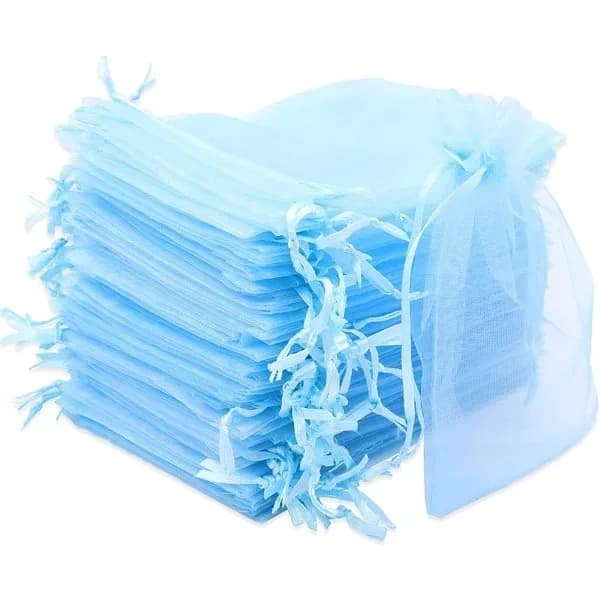 Organzapose, organza gavepose, smykkepose, bryllupspose, la