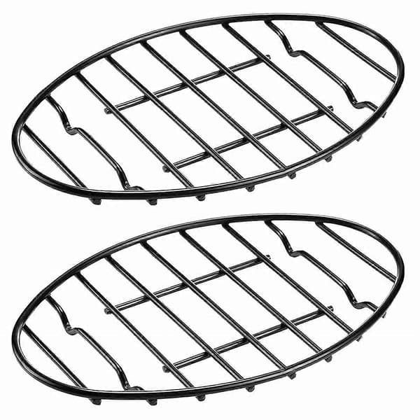 2-pack Oval Roasting Rack - 30 cm Black Cooling Rack with Integrated Feet, Nonstick - for Roasting Pan, Perfect for Basting