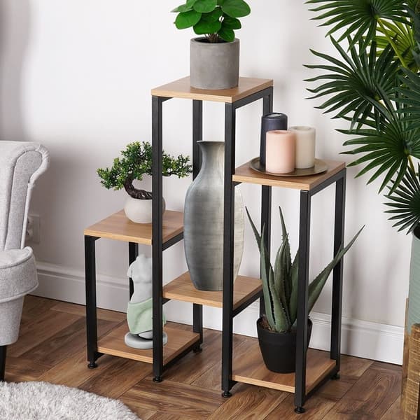 Blomsterstativ i metal med 6 niveauer, industriel stil