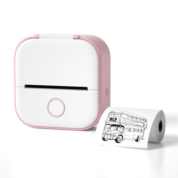 Phomemo T02 Termisk Mini Printer - Lille, Bærbar Bluetooth Printer til Hjemmet og Mobilen - Perfekt til Etiketter, Noter og Fejlrettelser pink