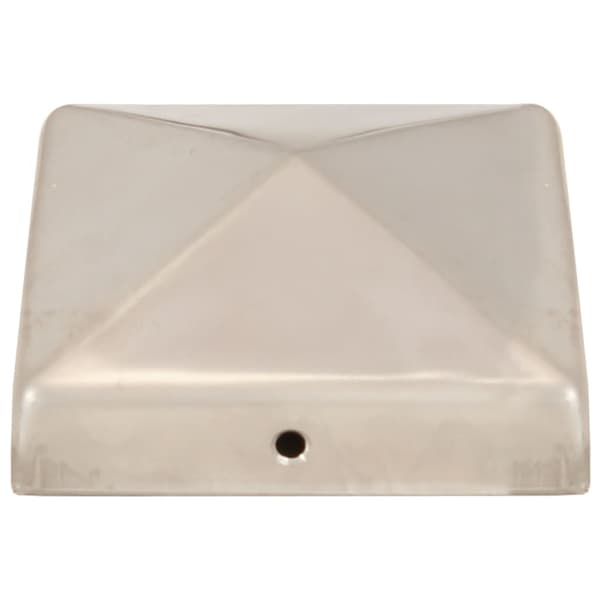 vidaXL Stolpehætter pyramide 6 stk. rustfrit stål 81x81 mm Silver silver
