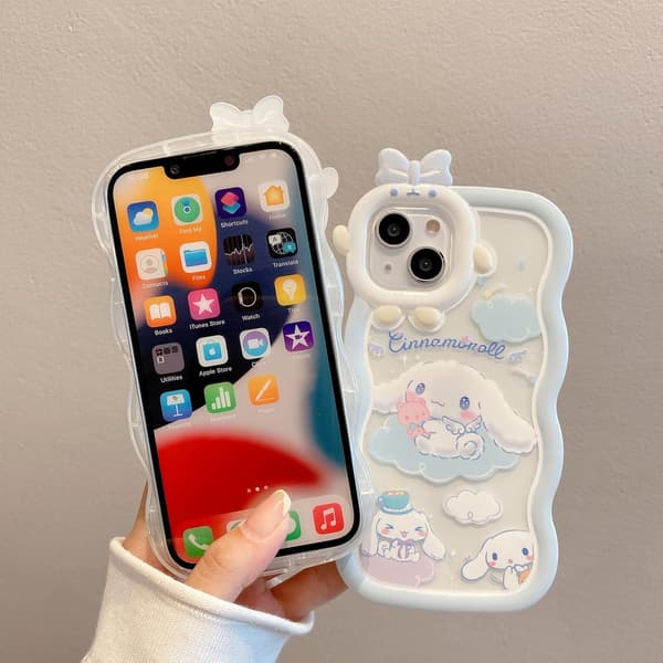 Transparent telefonfodral för iPhone 11 Sött skyddande silikonfodral för kvinnor och flickor