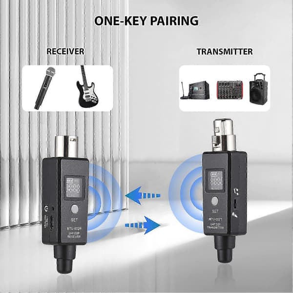 2025 UHF langaton mikrofoni XLR-lähetin ja -vastaanotin 12V/48V