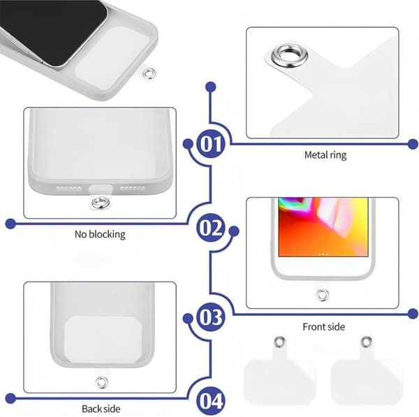 10 Pieces Mobile Phone Mounts with D-Ring for Mobile Phone Lanyard, Phone Pendants