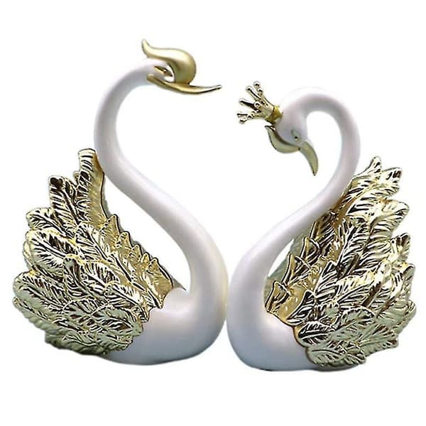 2 stk svane ornamenter figurer, bryllup juledekorasjon A