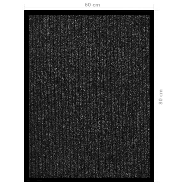vidaXL Dørmåtte antracitstribet 60x80 cm Antracit silver