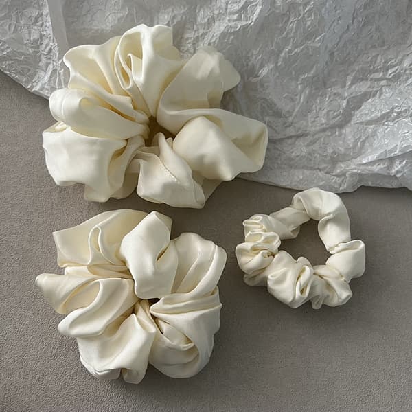 2-pak (sort) satin hårelastikker scrunchie hårelastikker farverige scrunchie reb til piger kvinder