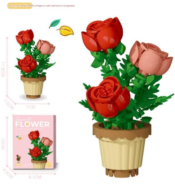 Evig Buket Mikro Byggeklodser DIY Blomstermodel Boligindretning Børn Stil 9