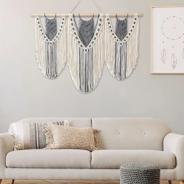 110 x 82 cm Bohemisk Väggbonad, Stor, Handvävd, Väggdekoration för Sovrum, Balkong och Present